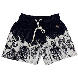 Burning Skeletons Fitness Shorts