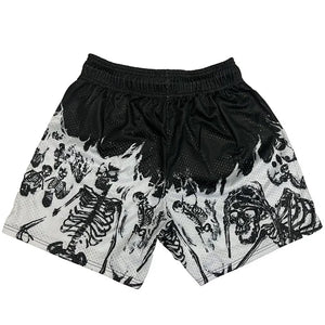 Burning Skeletons Fitness Shorts