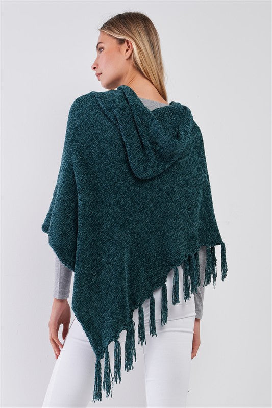 Intuitions Hooded Knit Poncho