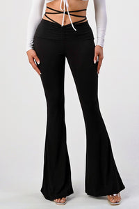 Cross-String Cinch Flare Pants